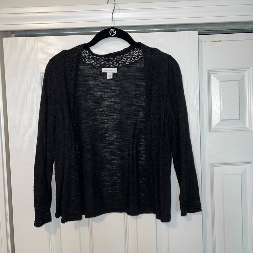 Black Charter Club 3/4 Sleeve light weight Cardigan